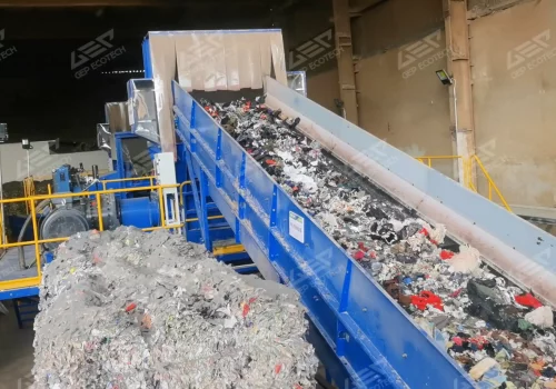 Planta de processamento de RDF/SRF com trituração de eixo duplo 