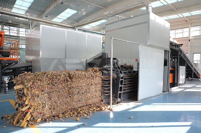 Prensa hidráulica para linha de reciclagem de resíduos industriais em Henan, China