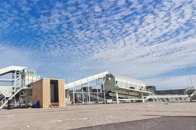 Peneira de tambor para um projeto de conversão de resíduos em combustível com dupla saída e capacidade de 50 toneladas por hora no Oriente Médio