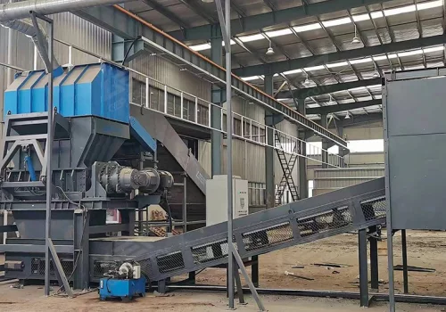 Triturador de barril químico de plástico, solução de eixo duplo para serviço pesado para resíduos plásticos industriais