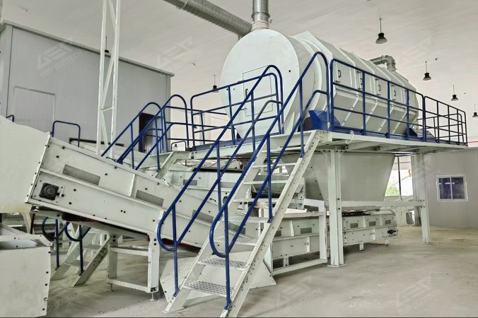 Peneira trommel para projeto de reciclagem de resíduos industriais em Zhejiang, China